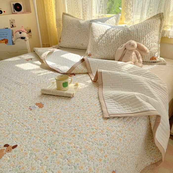 91家纺网 家纺一手货源 找家纺 （总）优兰朵 2025新款夹棉印花包边单床盖 床盖单件