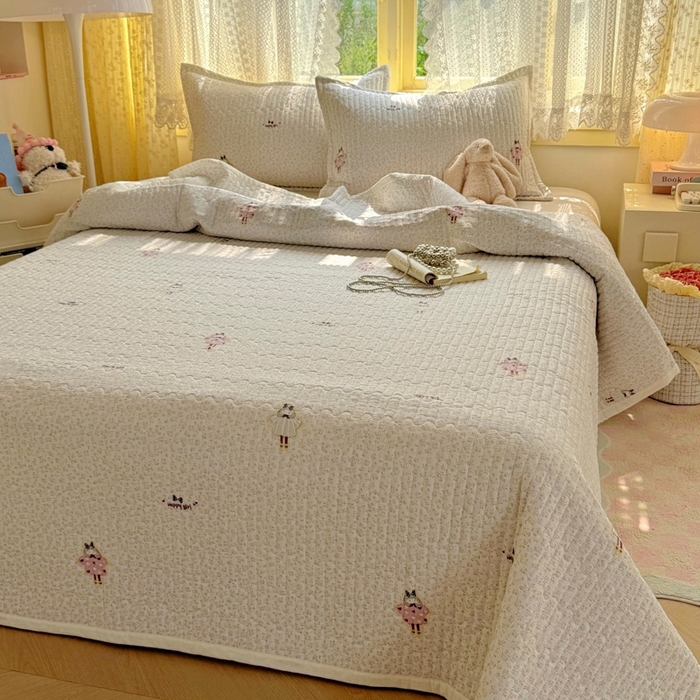 91家纺网 家纺一手货源 找家纺 优兰朵 2025新款夹棉印花包边单床盖 床盖单件 包边床盖-花柯