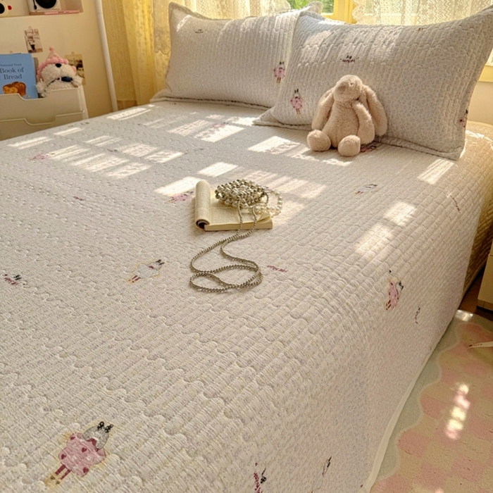 91家纺网 家纺一手货源 找家纺 优兰朵 2025新款夹棉印花包边单床盖 床盖单件 包边床盖-花柯