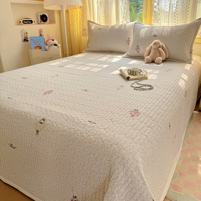 91家纺网 家纺一手货源 找家纺 优兰朵 2025新款夹棉印花包边单床盖 床盖单件 包边床盖-花柯