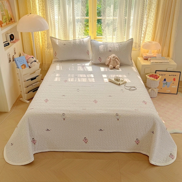 91家纺网 家纺一手货源 找家纺 优兰朵 2025新款夹棉印花包边单床盖 床盖单件 包边床盖-花柯