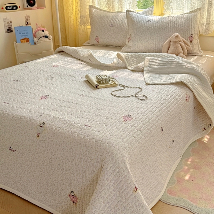 91家纺网 家纺一手货源 找家纺 优兰朵 2025新款夹棉印花包边单床盖 床盖单件 包边床盖-花柯