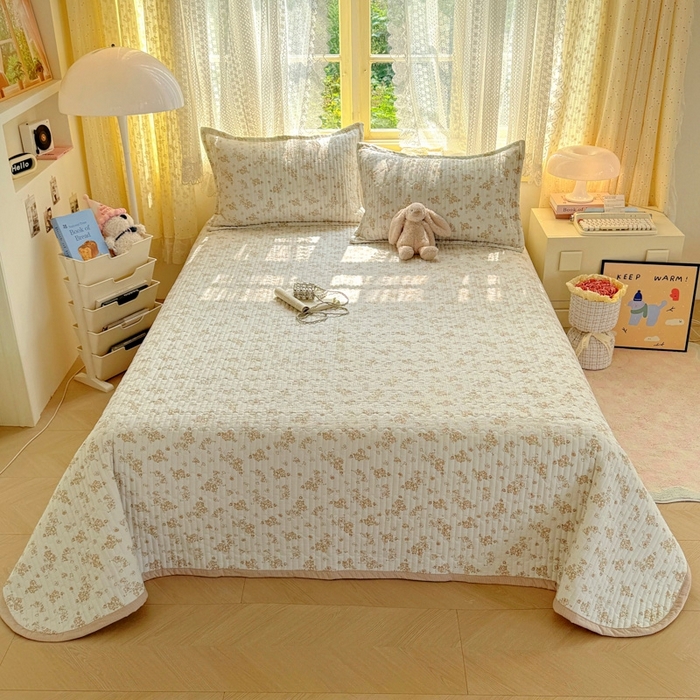 91家纺网 家纺一手货源 找家纺 优兰朵 2025新款夹棉印花包边单床盖 床盖单件 包边床盖-米卡