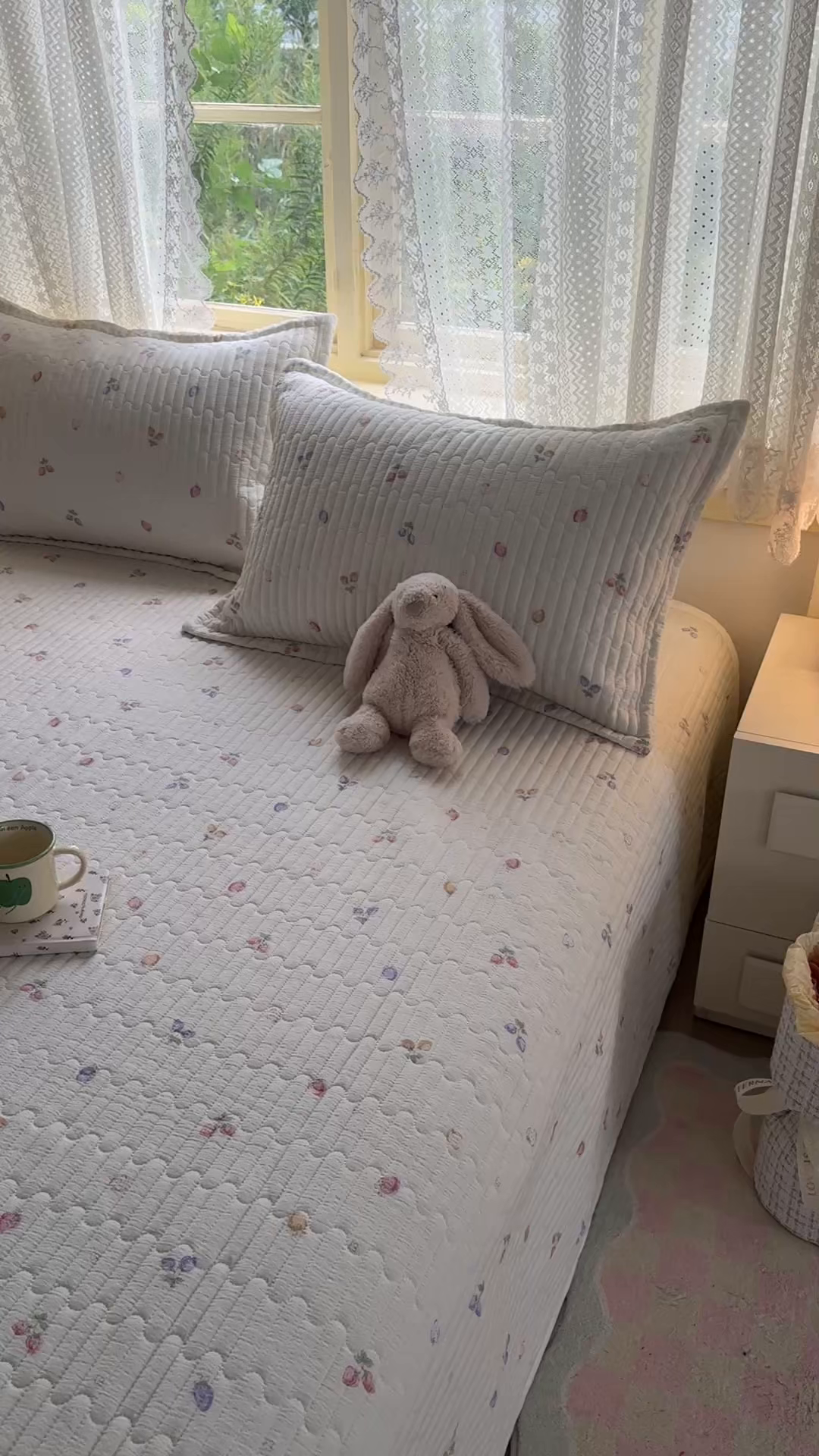 91家纺网 家纺一手货源 找家纺 优兰朵 2025新款夹棉印花包边单床盖 床盖单件 包边床盖-小草莓