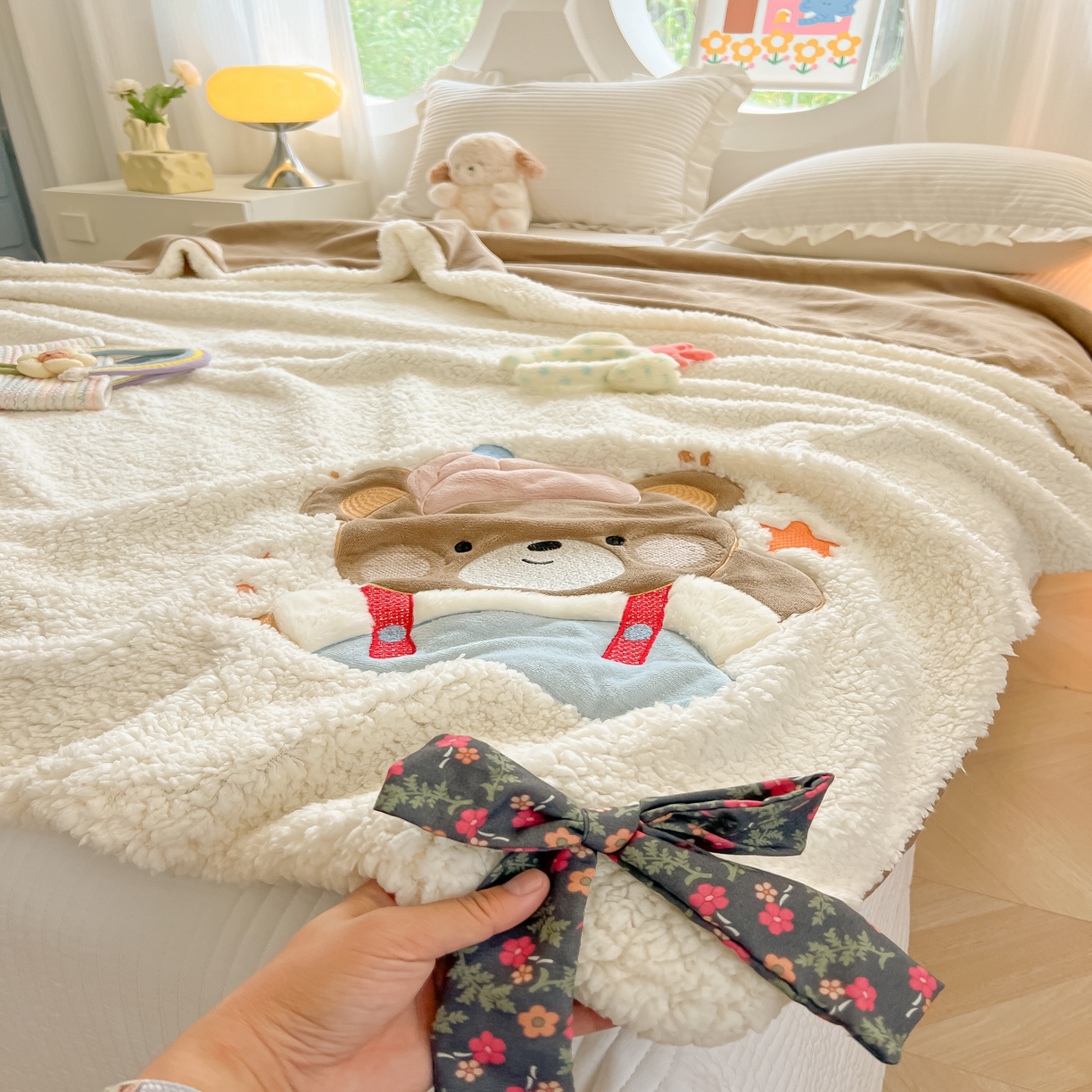 91家纺网 家纺一手货源 找家纺 （总）子钦家纺 2025新款羊羔绒牛奶绒卡通贴布绣多功能盖毯单被套（第二波）