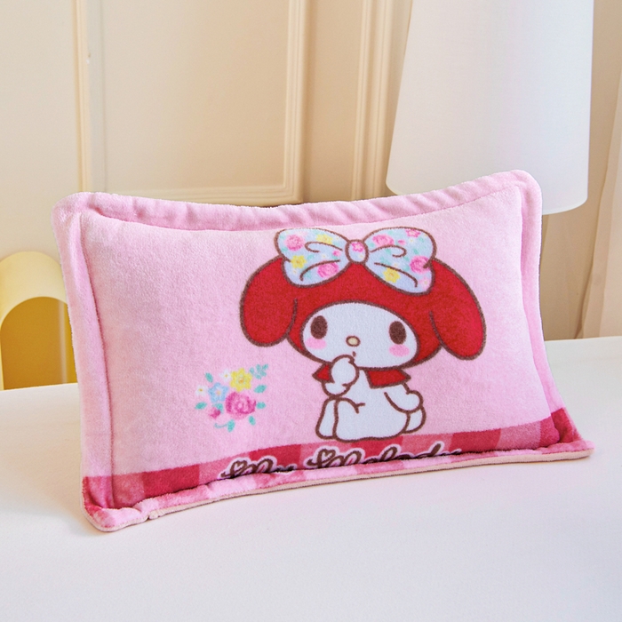 91家纺网 家纺一手货源 找家纺 乐秀家纺 2025新款大版三丽鸥牛奶绒被子六件套 俏皮美乐蒂