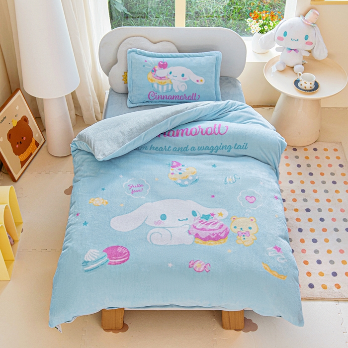 乐秀家纺 2025新款大版三丽鸥牛奶绒被子六件套 蛋糕玉桂狗