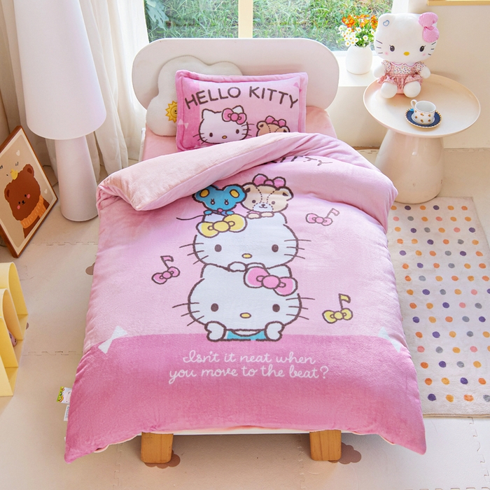 乐秀家纺 2025新款大版三丽鸥牛奶绒被子六件套 公主KT