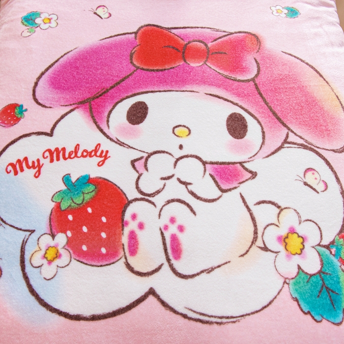 91家纺网 家纺一手货源 找家纺 乐秀家纺 2025新款大版三丽鸥牛奶绒被子六件套 草莓美乐蒂