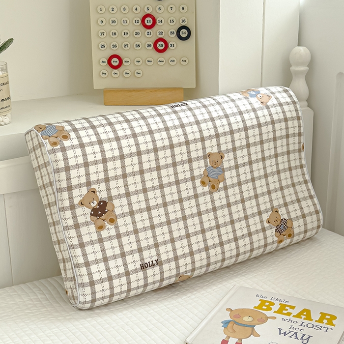 91家纺网 家纺一手货源 找家纺 （总）良佐生活 2023新款A类60支全棉贡缎乳胶枕枕套儿童橡胶枕头套高低