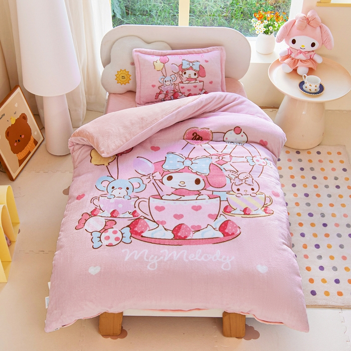 乐秀家纺 2025新款大版三丽鸥牛奶绒被子六件套 魔法美乐蒂