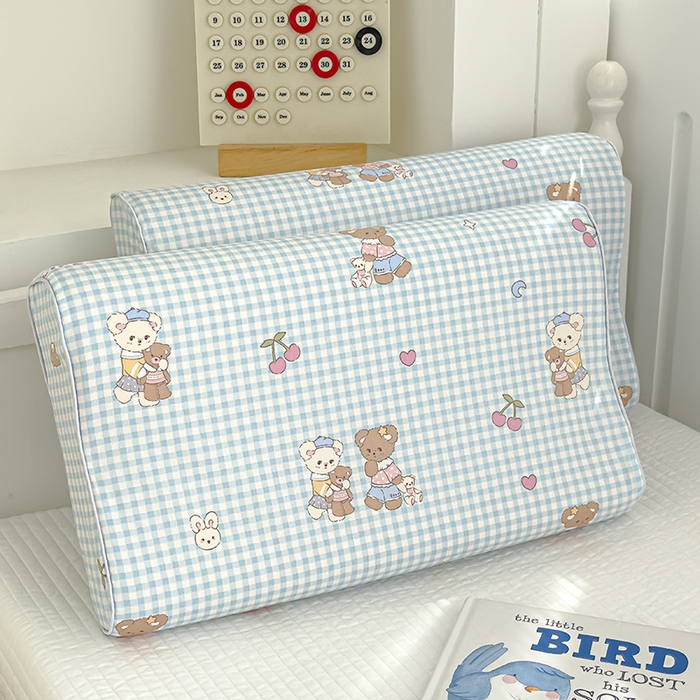 91家纺网 家纺一手货源 找家纺 良佐生活 2025新款铂金棉乳胶枕套 达乐园-蓝