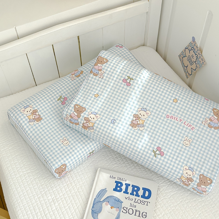 91家纺网 家纺一手货源 找家纺 良佐生活 2025新款铂金棉乳胶枕套 达乐园-蓝