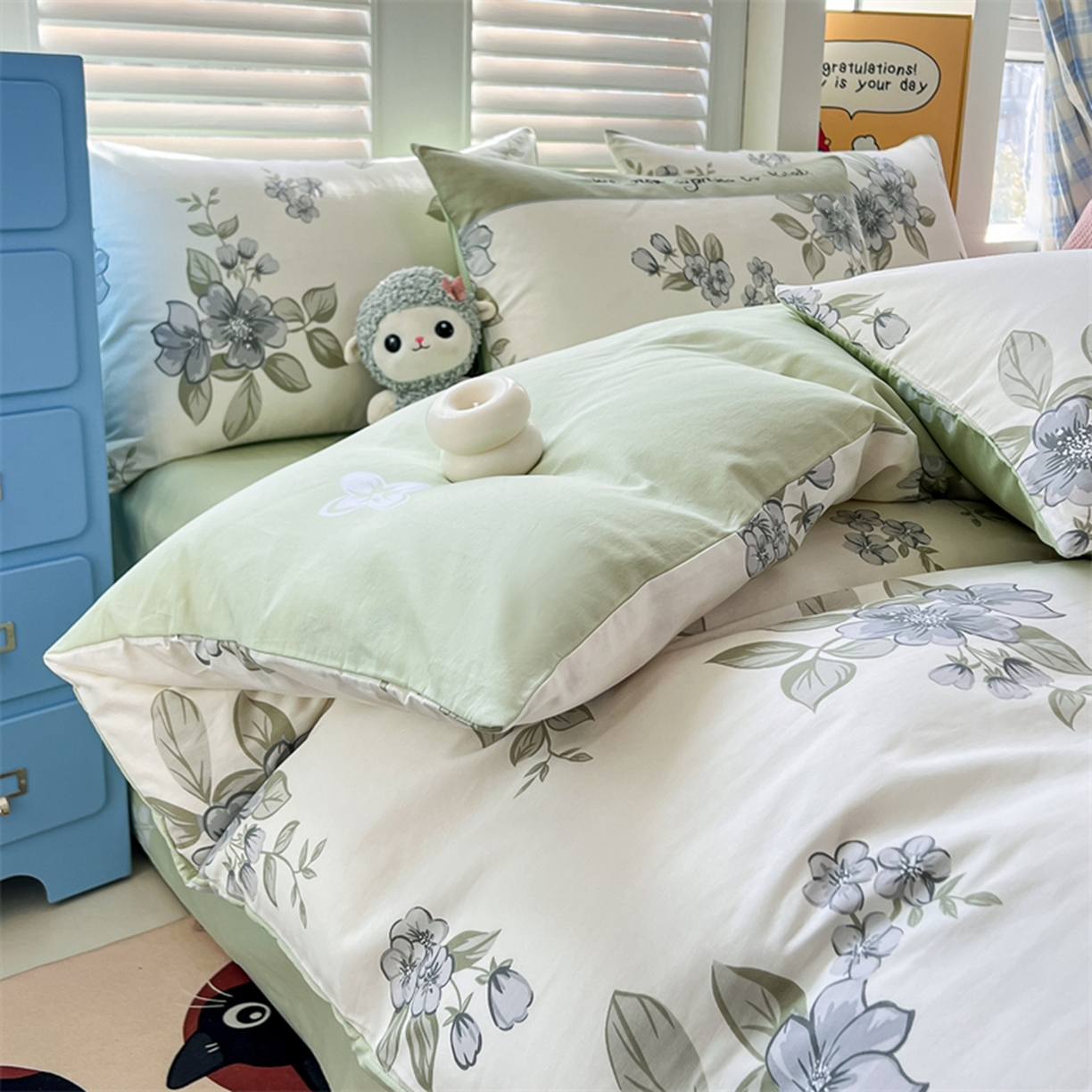 91家纺网 家纺一手货源 找家纺 红馆 2025年全棉12868印花系列四件套 暗香