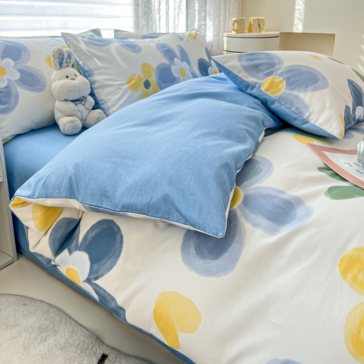 91家纺网 家纺一手货源 找家纺 红馆 2025年全棉12868印花系列四件套 向阳花开