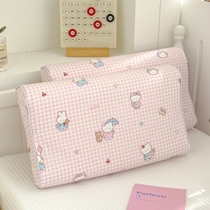 91家纺网 家纺一手货源 找家纺 良佐生活 2025新款铂金棉乳胶枕套 乐兔生活-粉