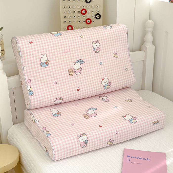 91家纺网 家纺一手货源 找家纺 良佐生活 2025新款铂金棉乳胶枕套 乐兔生活-粉