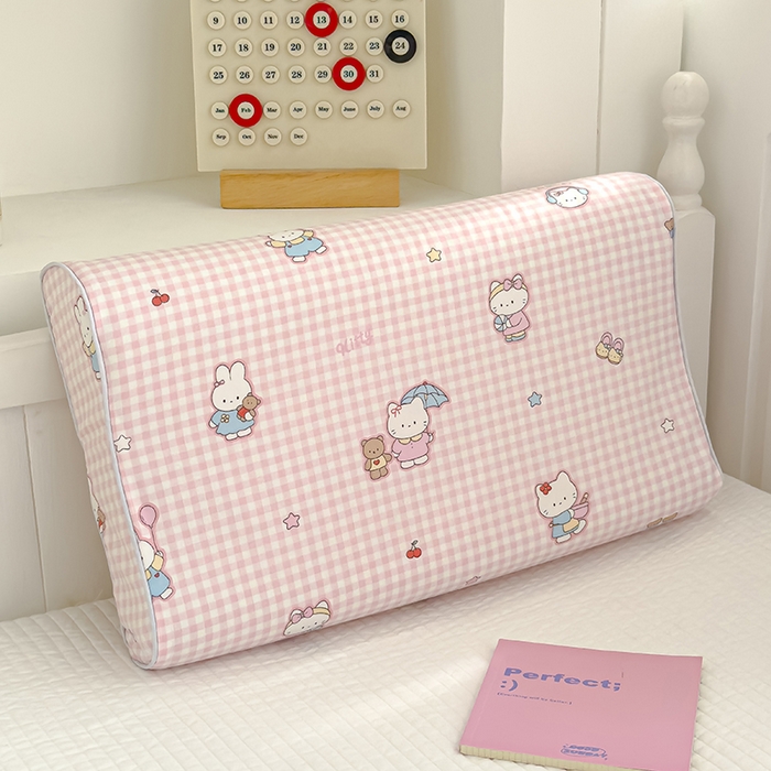 良佐生活 2025新款铂金棉乳胶枕套 乐兔生活-粉