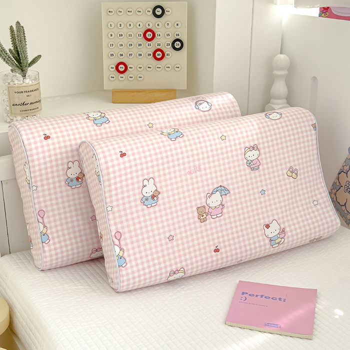 91家纺网 家纺一手货源 找家纺 良佐生活 2025新款铂金棉乳胶枕套 乐兔生活-粉