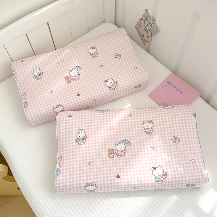 91家纺网 家纺一手货源 找家纺 良佐生活 2025新款铂金棉乳胶枕套 乐兔生活-粉