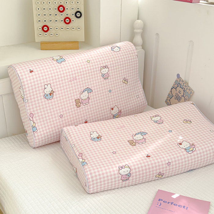 91家纺网 家纺一手货源 找家纺 良佐生活 2025新款铂金棉乳胶枕套 乐兔生活-粉