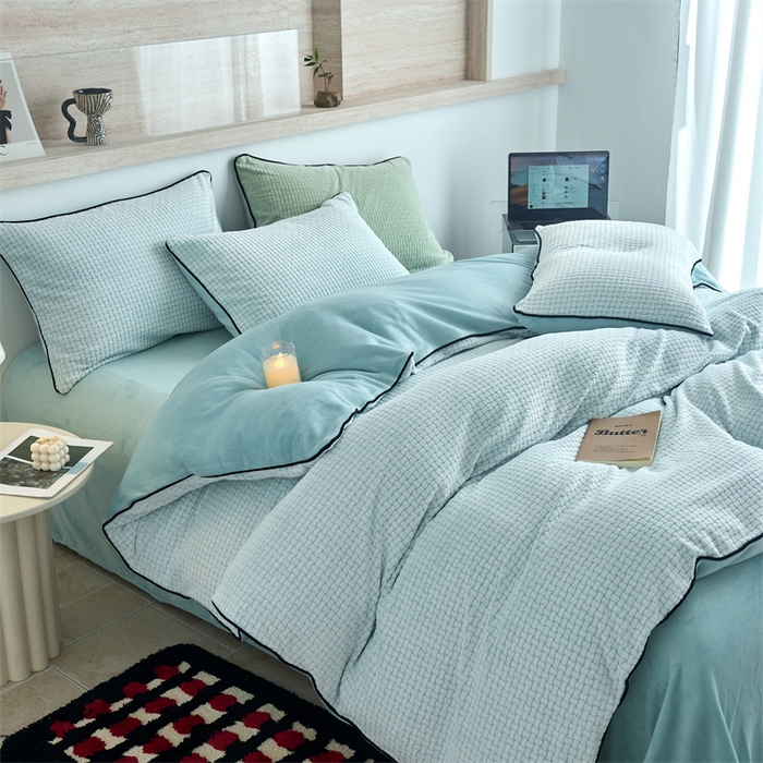 91家纺网 家纺一手货源 找家纺 （总）乐居家纺 2025新款牛奶绒嵌边提花剪花四件套（含买家秀和质检报告）