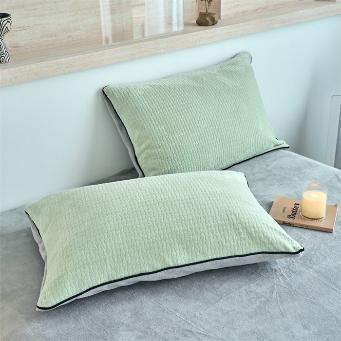 91家纺网 家纺一手货源 找家纺 乐居家纺 2025新款牛奶绒嵌边提花剪花四件套（含买家秀和质检报告） 心链-清新绿