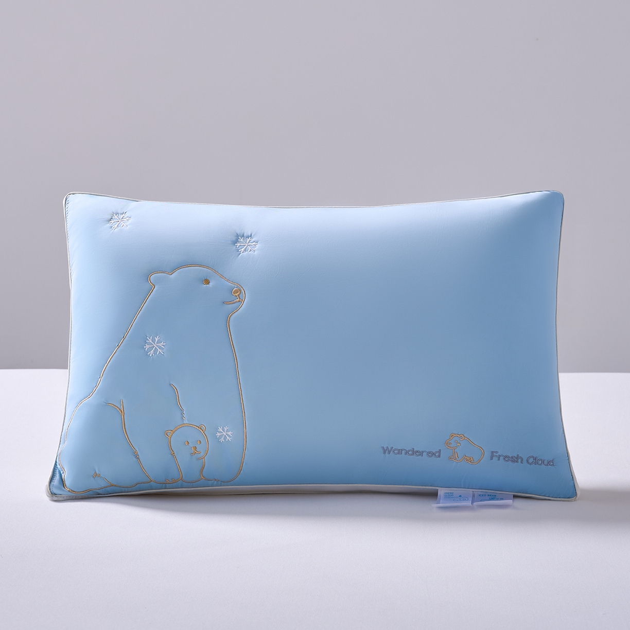 91家纺网 家纺一手货源 找家纺 （总）鼎晟纺 2025新款冰冰熊凉感丝乳胶护颈枕学生枕头成人枕芯