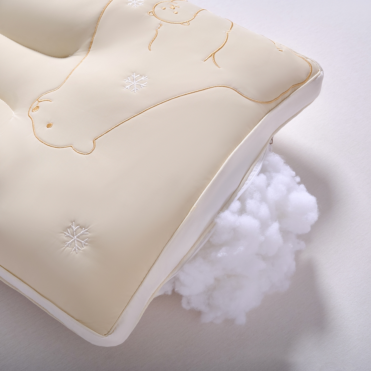 91家纺网 家纺一手货源 找家纺 鼎晟纺 2025新款冰冰熊凉感丝乳胶护颈枕学生枕头成人枕芯 冰冰熊定型枕-奶黄