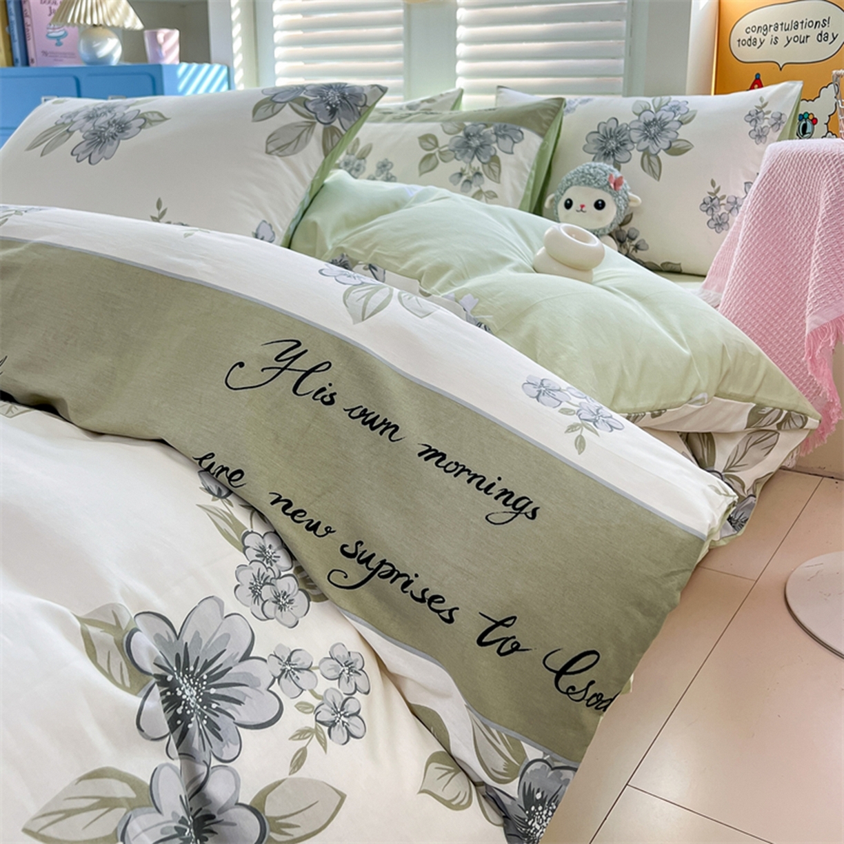 91家纺网 家纺一手货源 找家纺 红馆 2025年全棉12868印花系列四件套 暗香