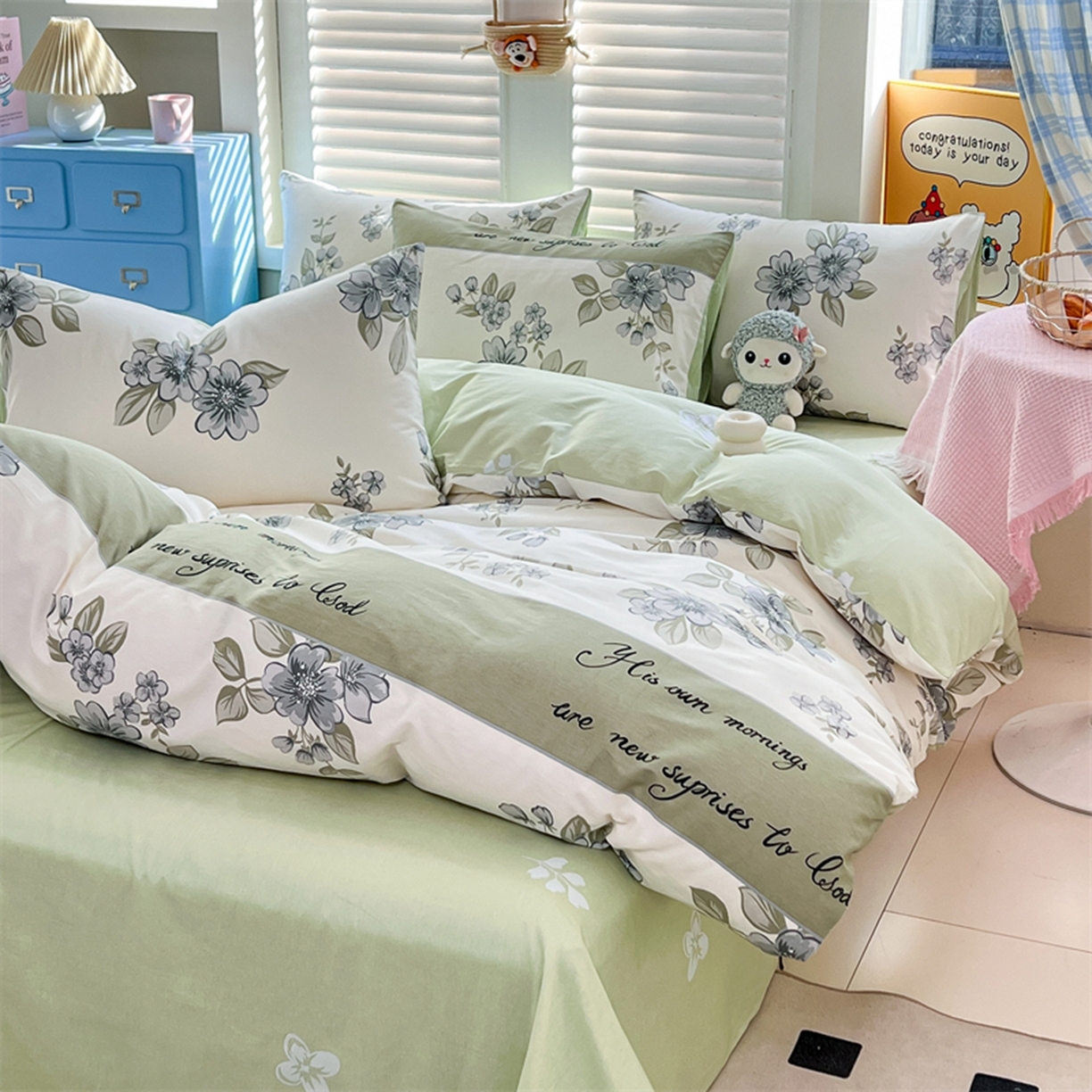 91家纺网 家纺一手货源 找家纺 红馆 2025年全棉12868印花系列四件套 暗香