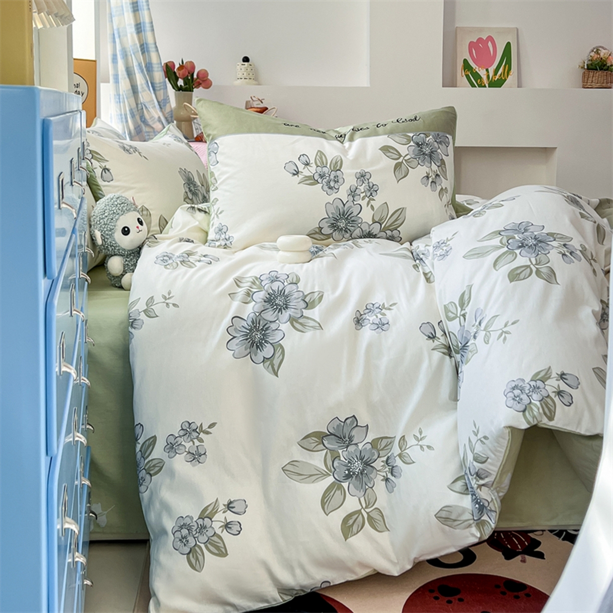 91家纺网 家纺一手货源 找家纺 红馆 2025年全棉12868印花系列四件套 暗香