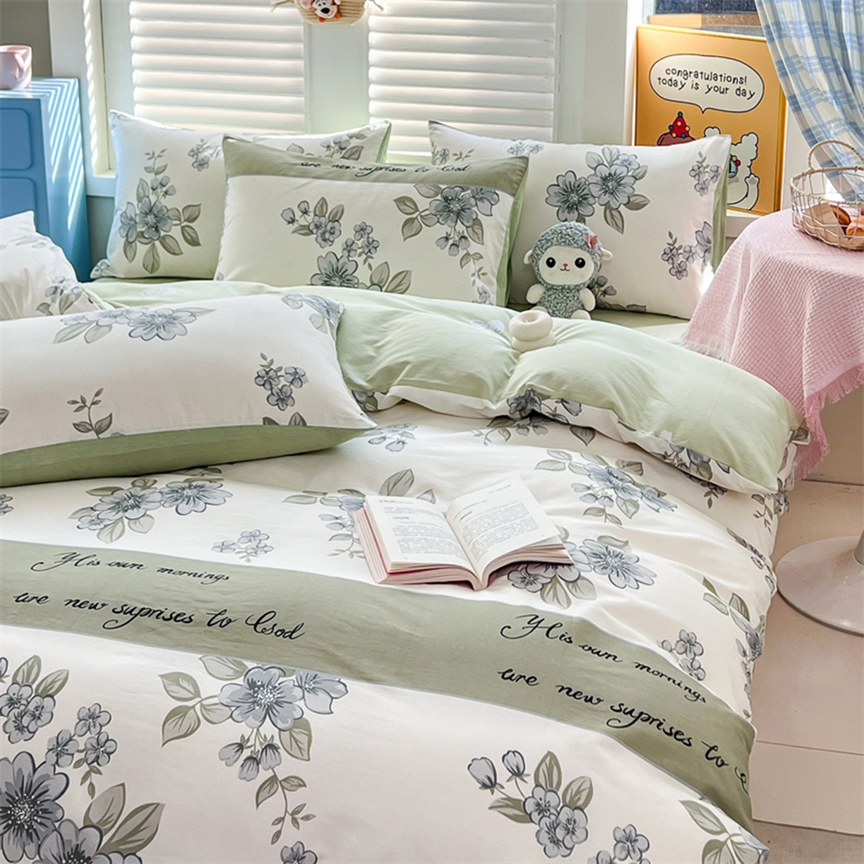 91家纺网 家纺一手货源 找家纺 红馆 2025年全棉12868印花系列四件套 暗香