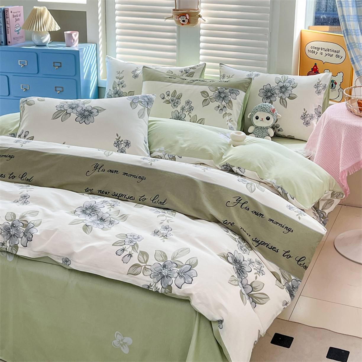 91家纺网 家纺一手货源 找家纺 红馆 2025年全棉12868印花系列四件套 暗香