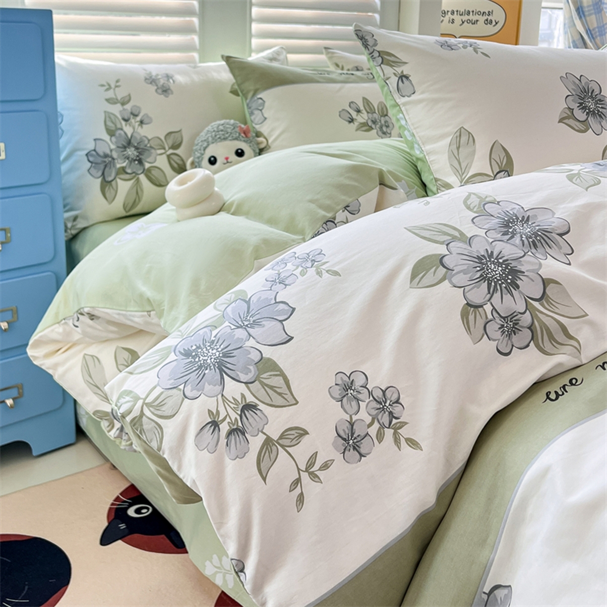 91家纺网 家纺一手货源 找家纺 红馆 2025年全棉12868印花系列四件套 暗香