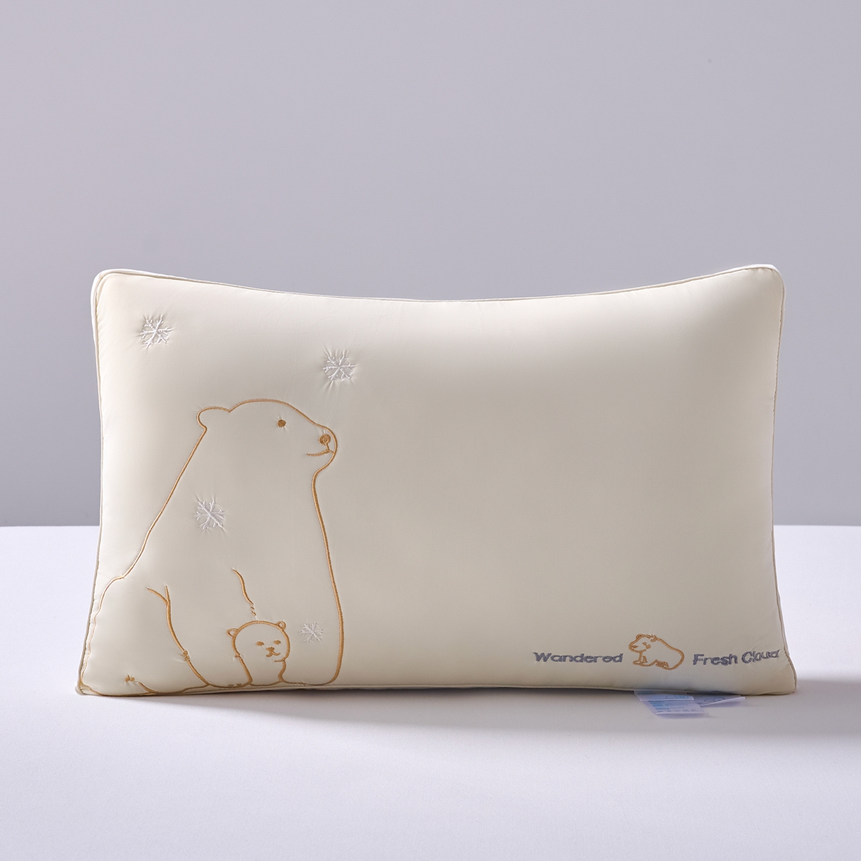 鼎晟纺 2025新款冰冰熊凉感丝乳胶护颈枕学生枕头成人枕芯 冰冰熊舒适枕-奶黄