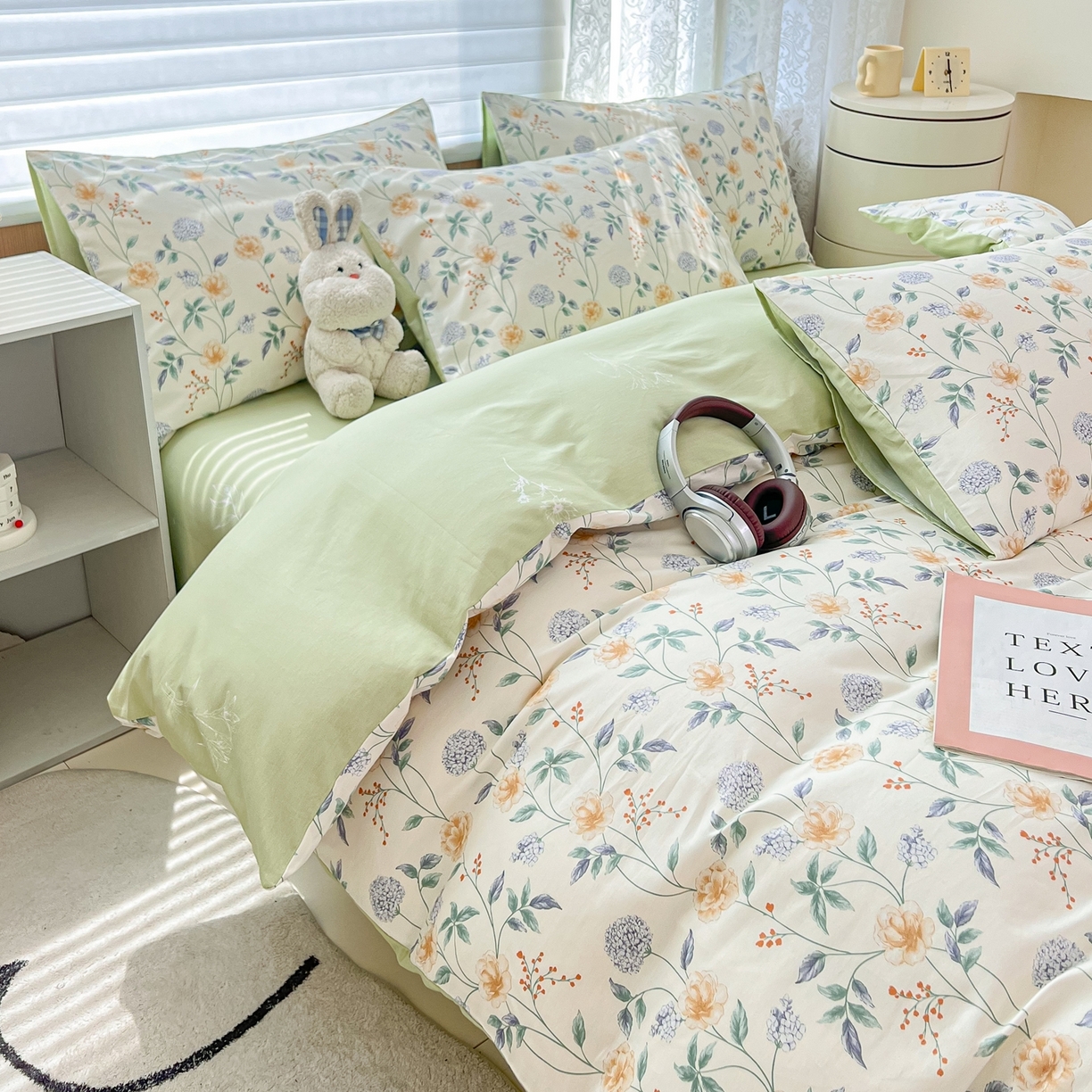 红馆 2025年全棉12868印花系列四件套 缠枝绣球-蓝