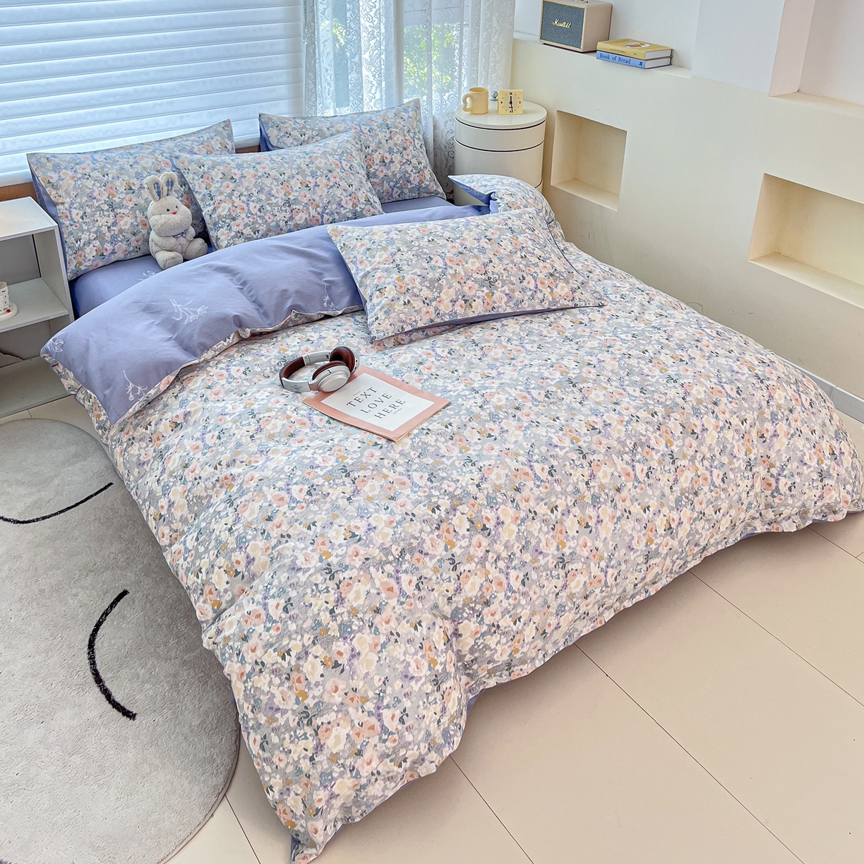 91家纺网 家纺一手货源 找家纺 红馆 2025年全棉12868印花系列四件套 繁园