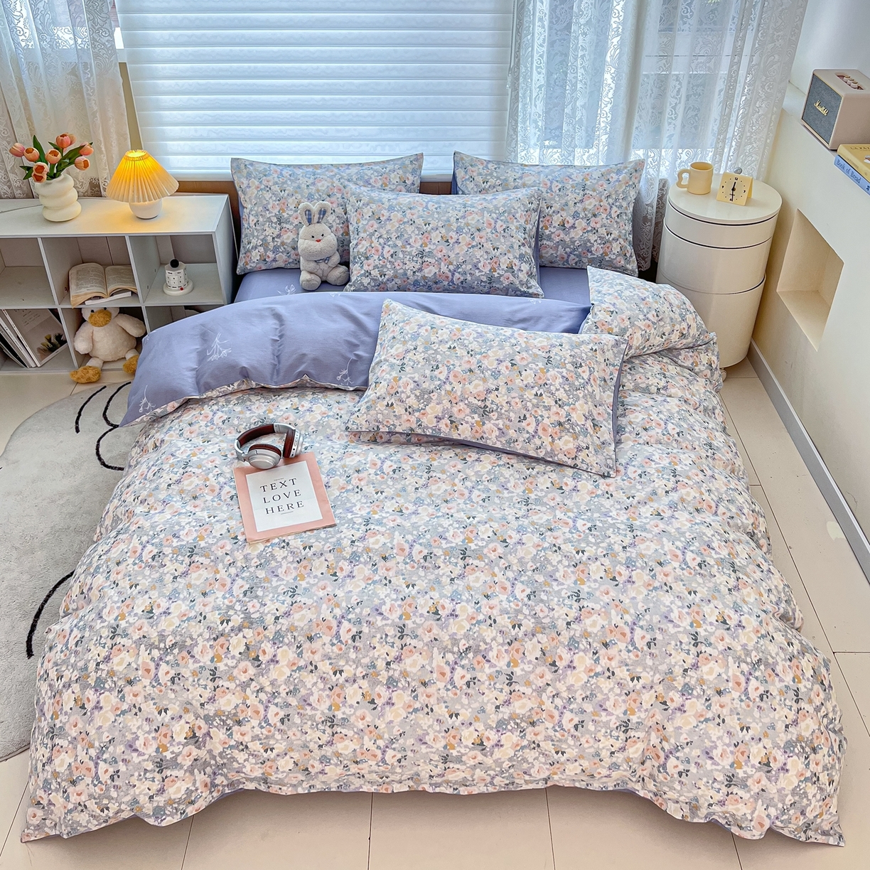 91家纺网 家纺一手货源 找家纺 红馆 2025年全棉12868印花系列四件套 繁园