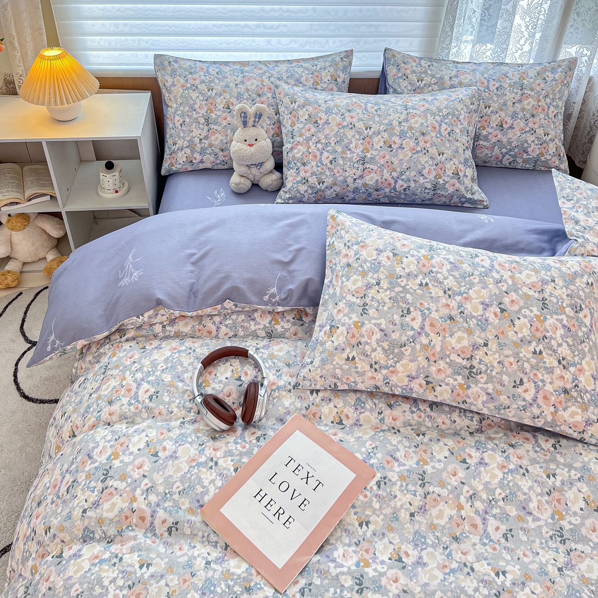 91家纺网 家纺一手货源 找家纺 红馆 2025年全棉12868印花系列四件套 繁园