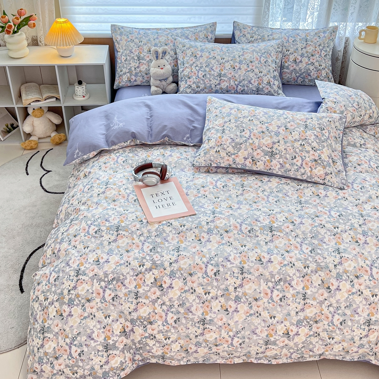 91家纺网 家纺一手货源 找家纺 红馆 2025年全棉12868印花系列四件套 繁园