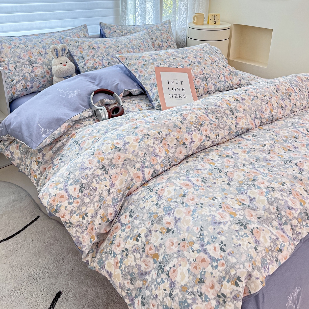 91家纺网 家纺一手货源 找家纺 红馆 2025年全棉12868印花系列四件套 繁园