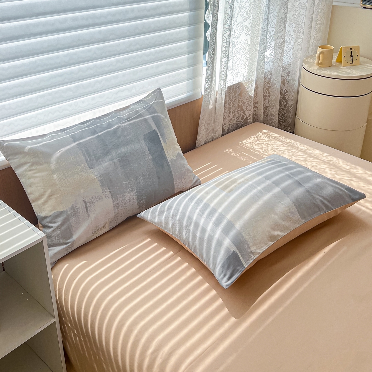 91家纺网 家纺一手货源 找家纺 红馆 2025年全棉12868印花系列四件套 简朴咖