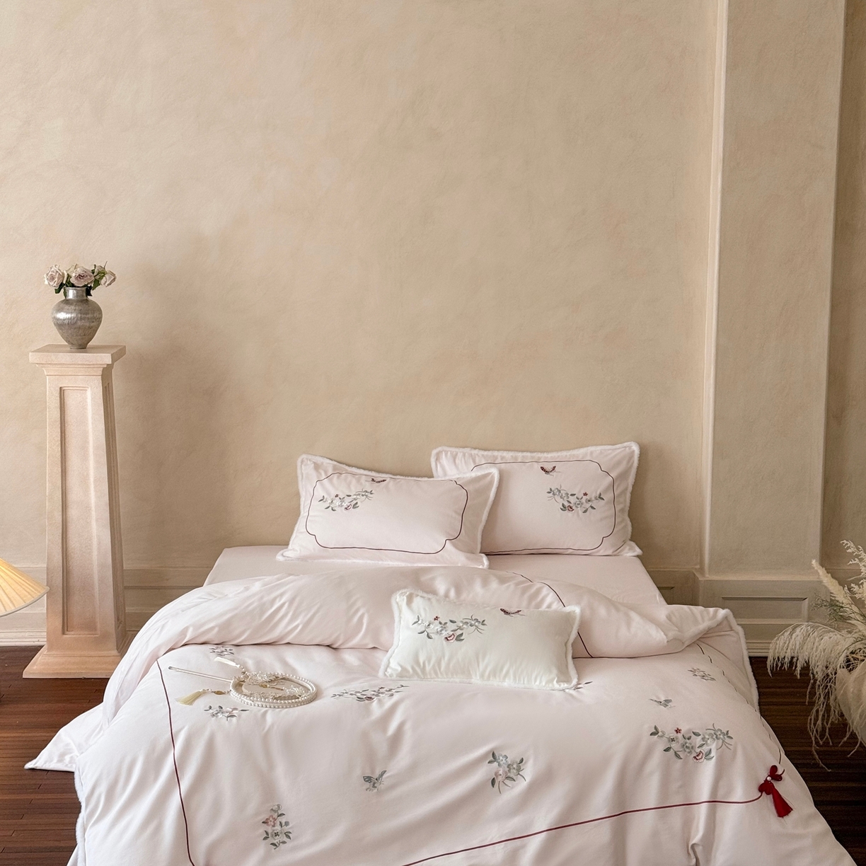 91家纺网 家纺一手货源 找家纺 （总）嗨购家纺 2025新款秋冬50S 磨毛四件套-春山赴雪