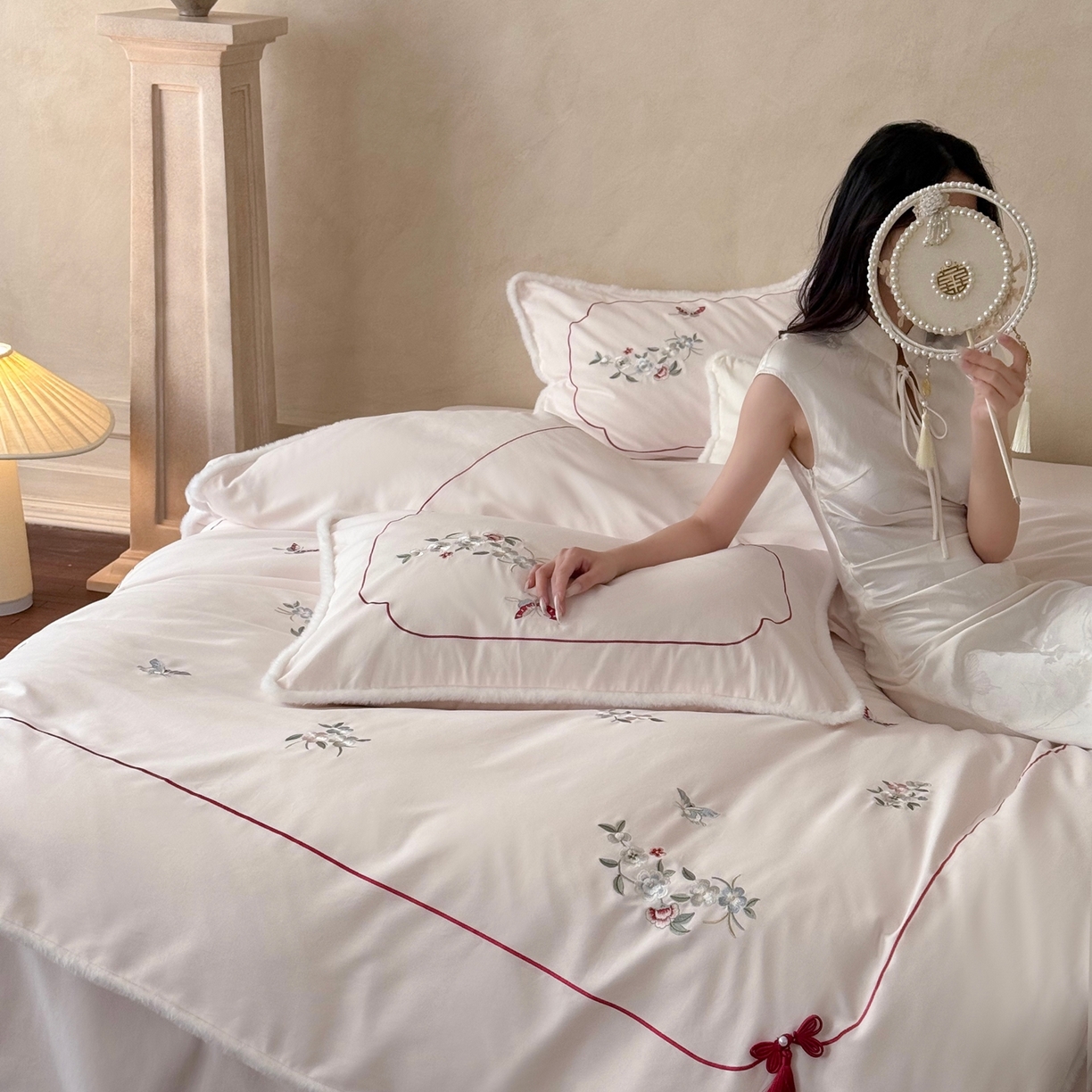 91家纺网 家纺一手货源 找家纺 （总）嗨购家纺 2025新款秋冬50S 磨毛四件套-春山赴雪