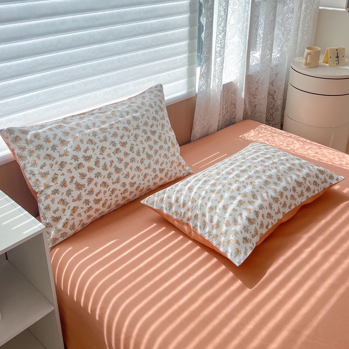 91家纺网 家纺一手货源 找家纺 红馆 2025年全棉12868印花系列四件套 桔子小小