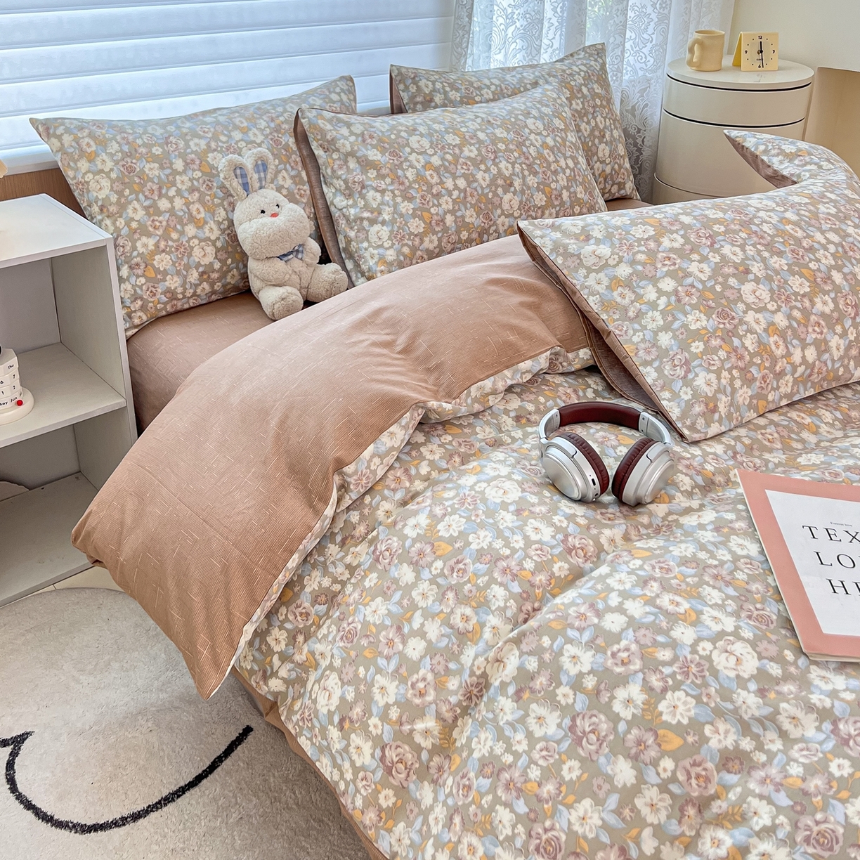 91家纺网 家纺一手货源 找家纺 红馆 2025年全棉12868印花系列四件套 沐雨