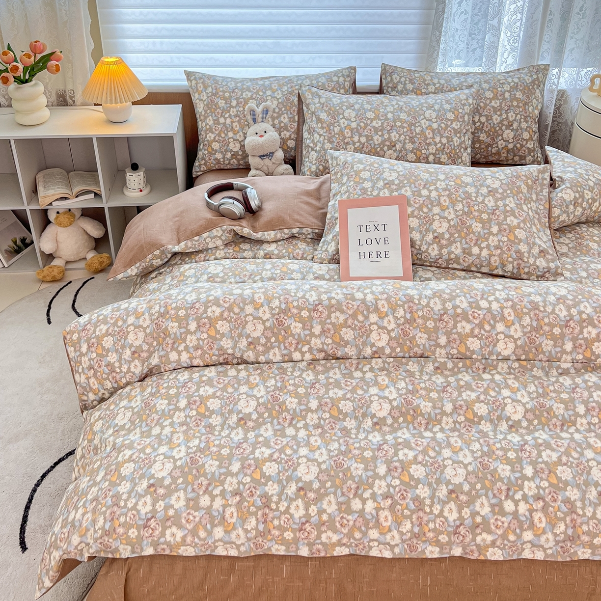 91家纺网 家纺一手货源 找家纺 红馆 2025年全棉12868印花系列四件套 沐雨