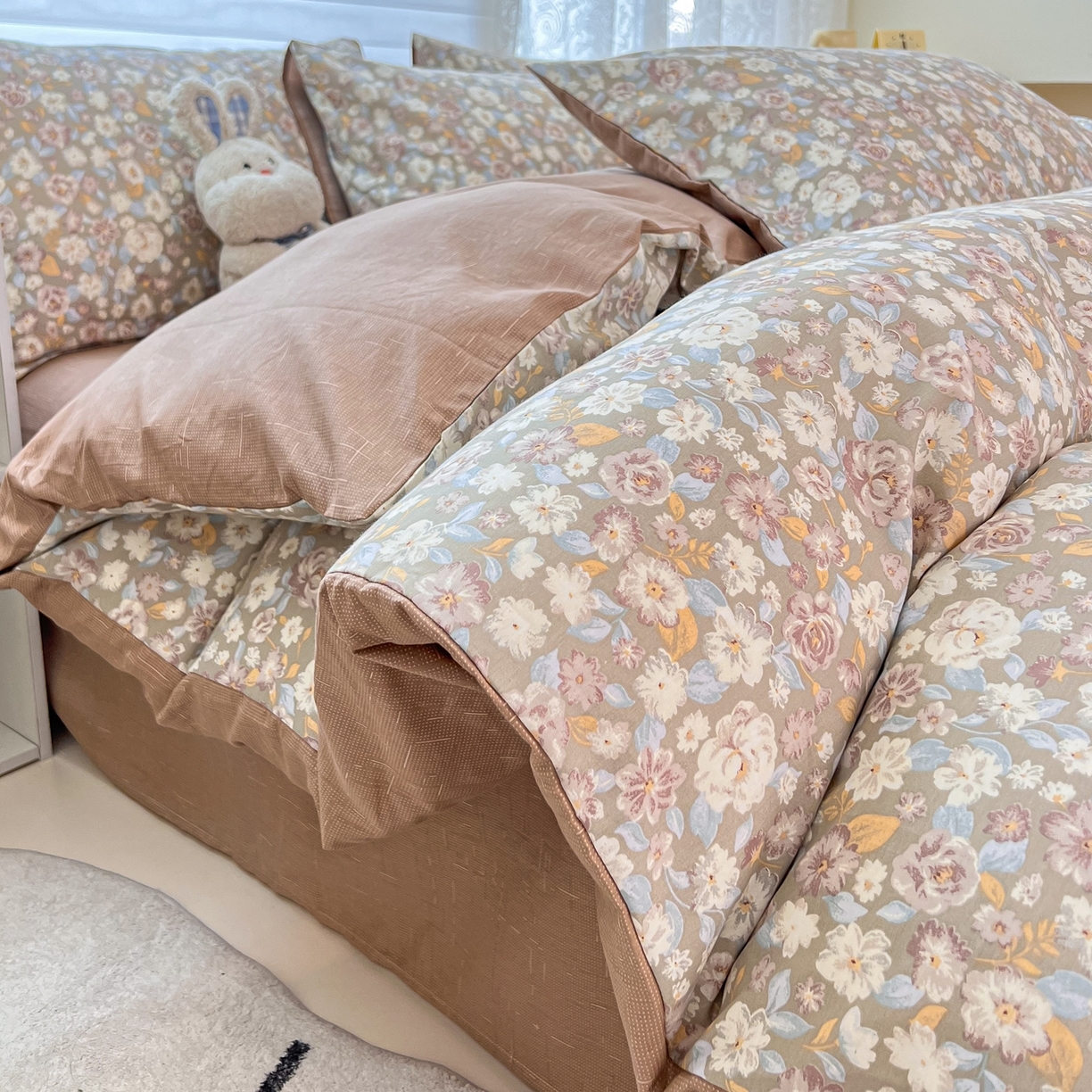 91家纺网 家纺一手货源 找家纺 红馆 2025年全棉12868印花系列四件套 沐雨