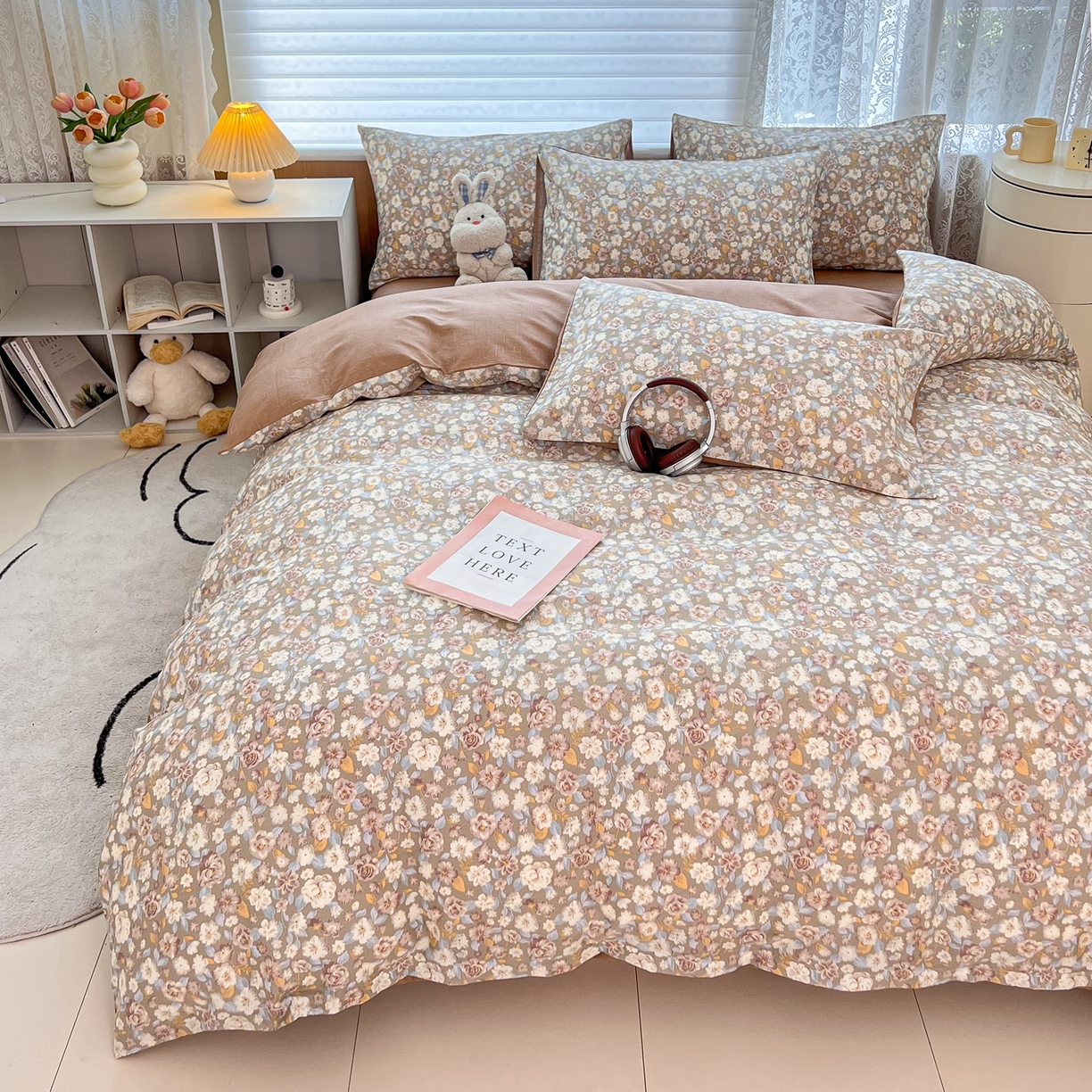 91家纺网 家纺一手货源 找家纺 红馆 2025年全棉12868印花系列四件套 沐雨